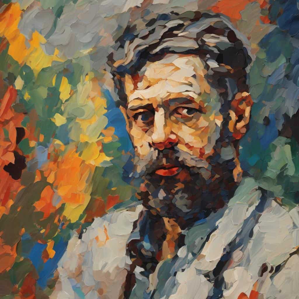 Πορτραίτο με έντονες χρωματικές πινελιές, εκφραστικό και συναισθηματικό πορτρέτο στην τέχνη του χρώματος.