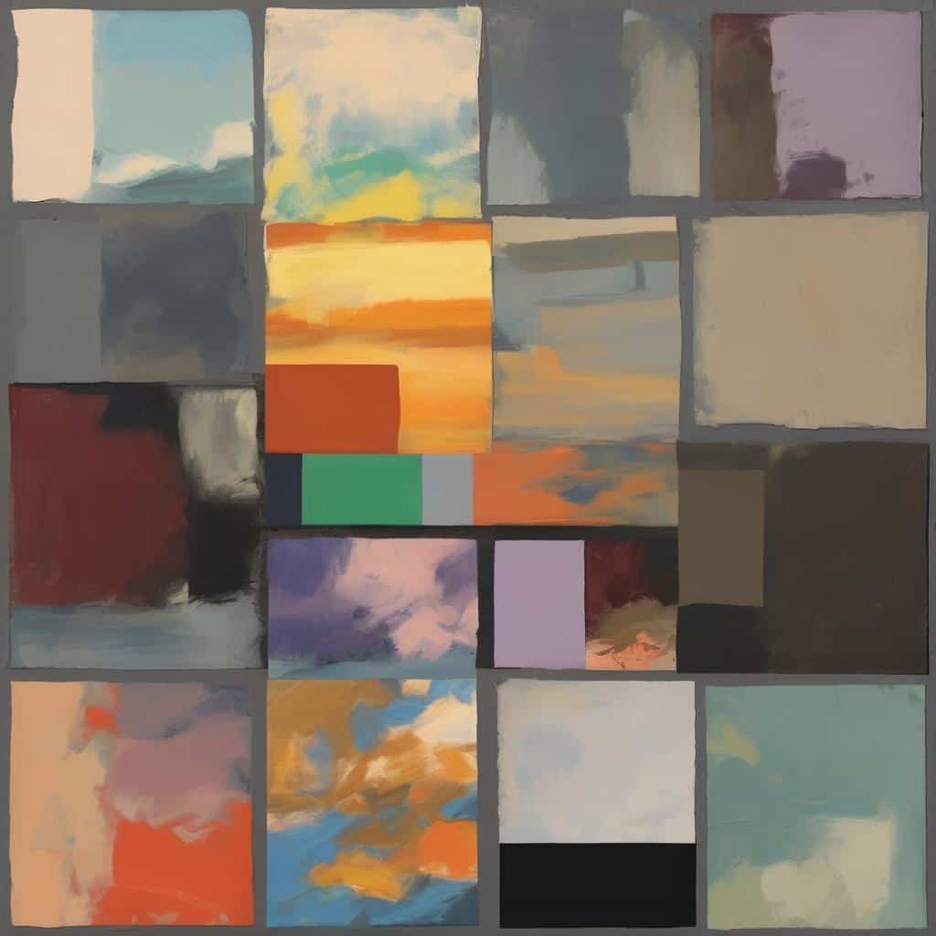 Ζωγραφιά με διαφορετικά χρώματα και συναισθηματικά χρωματικά μοτίβα.